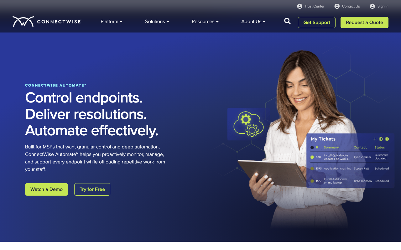 ConnectWise Automate enterprise RMM automation platform