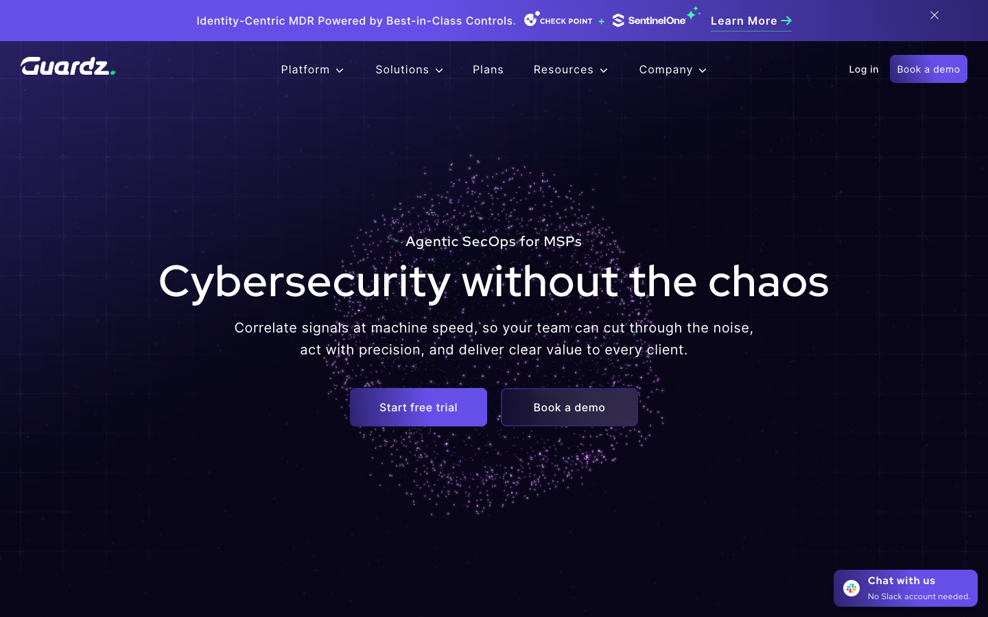Guardz homepage, August 2026