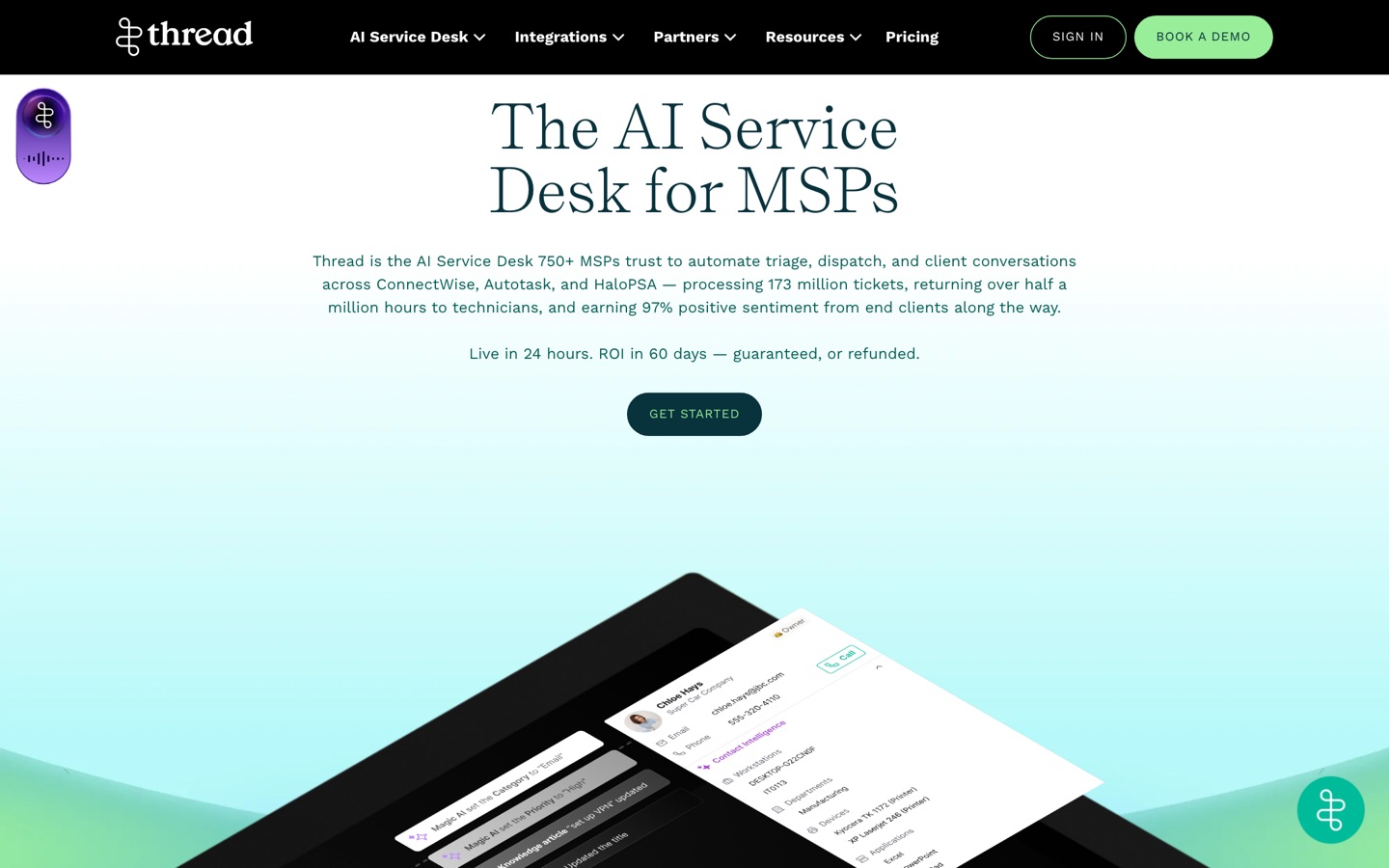 Thread product homepage, August 2026